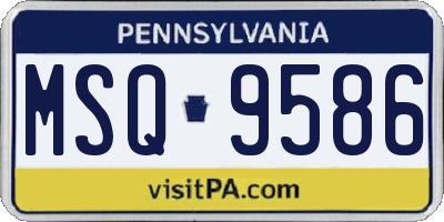 PA license plate MSQ9586