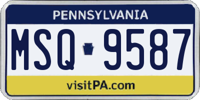 PA license plate MSQ9587