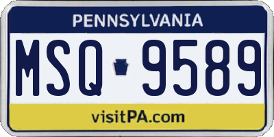PA license plate MSQ9589