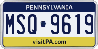 PA license plate MSQ9619