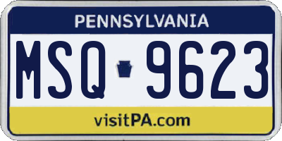 PA license plate MSQ9623