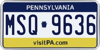 PA license plate MSQ9636