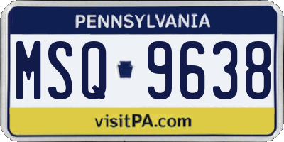 PA license plate MSQ9638