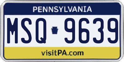 PA license plate MSQ9639