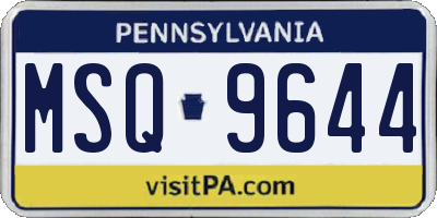 PA license plate MSQ9644