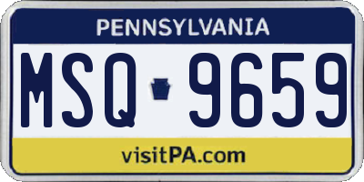 PA license plate MSQ9659