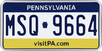 PA license plate MSQ9664