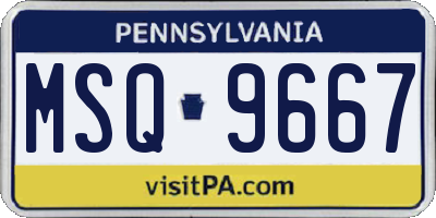 PA license plate MSQ9667