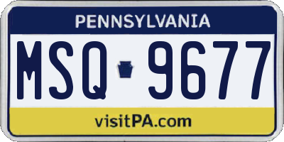 PA license plate MSQ9677