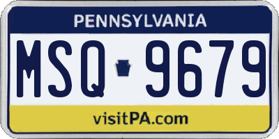 PA license plate MSQ9679