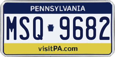 PA license plate MSQ9682