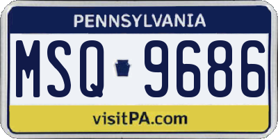PA license plate MSQ9686