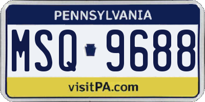 PA license plate MSQ9688
