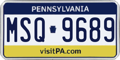 PA license plate MSQ9689