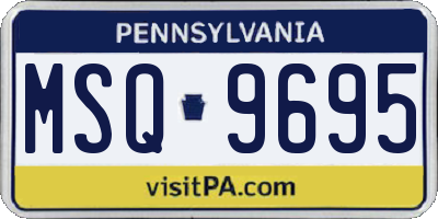 PA license plate MSQ9695