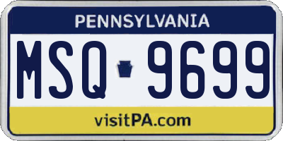 PA license plate MSQ9699