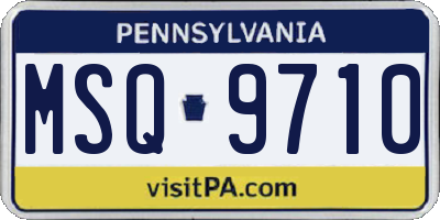 PA license plate MSQ9710