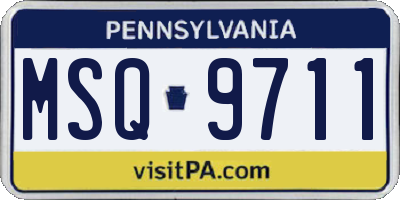 PA license plate MSQ9711