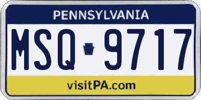 PA license plate MSQ9717