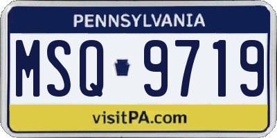 PA license plate MSQ9719