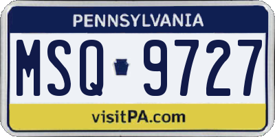 PA license plate MSQ9727