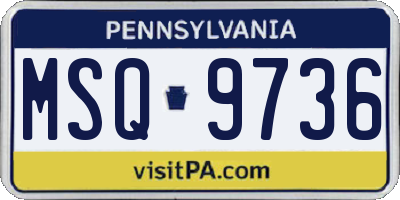 PA license plate MSQ9736
