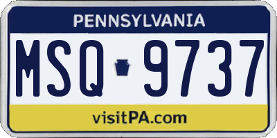 PA license plate MSQ9737