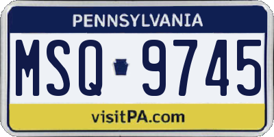 PA license plate MSQ9745