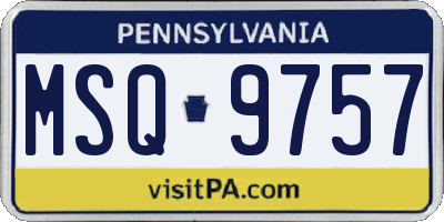 PA license plate MSQ9757