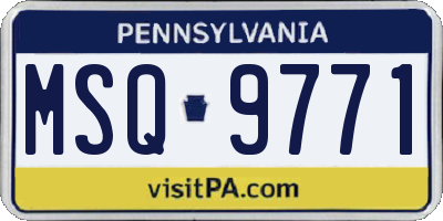 PA license plate MSQ9771