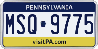 PA license plate MSQ9775