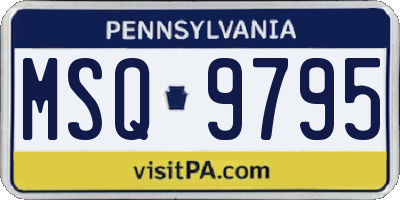 PA license plate MSQ9795