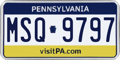 PA license plate MSQ9797