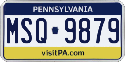 PA license plate MSQ9879