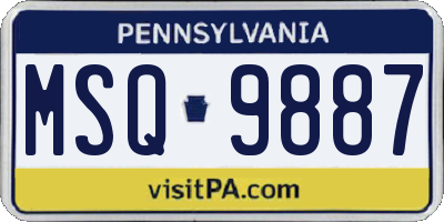 PA license plate MSQ9887