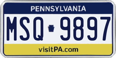 PA license plate MSQ9897