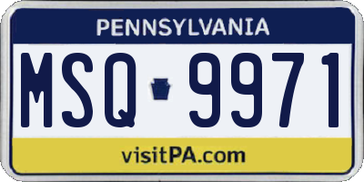 PA license plate MSQ9971