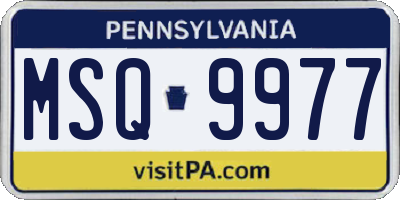 PA license plate MSQ9977