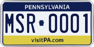 PA license plate MSR0001