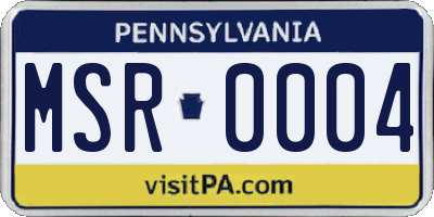 PA license plate MSR0004