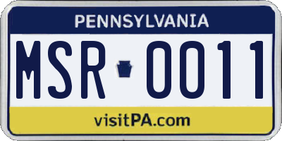PA license plate MSR0011