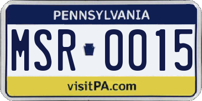 PA license plate MSR0015