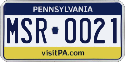 PA license plate MSR0021