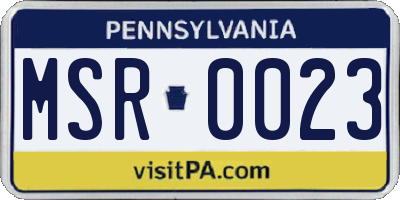 PA license plate MSR0023