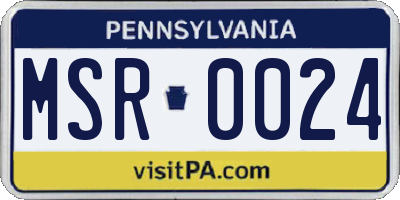 PA license plate MSR0024