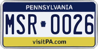 PA license plate MSR0026