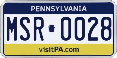 PA license plate MSR0028