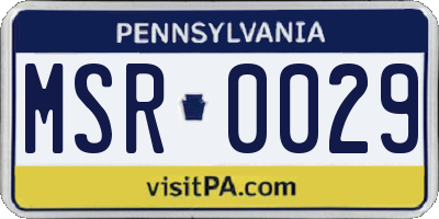 PA license plate MSR0029