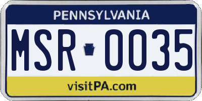 PA license plate MSR0035