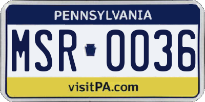 PA license plate MSR0036